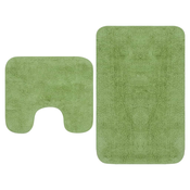 vidaXL 2-dijelni set kupaonskih otirača od tkanine zeleni