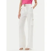 Versace Jeans Couture Hlače iz tkanine 78HAA109 Bela Wide Leg