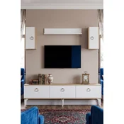 Hanah Home TV komoda Demet, hrast Sapphire / bela