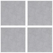 Vidaxl Stopnice Kvadrat 4 szt. srebrna 30 x 30 cm Aluminij