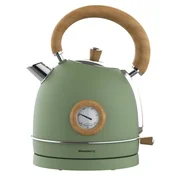 slomart Klausberg Električni kuhalnik vode 1,8l, zelen z lesom, INOX, s termometrom