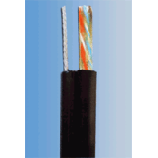 UTP kabel PlanetElite z nosilnim kablom, Cat5E, žica, zunanji PE, črna, 305m