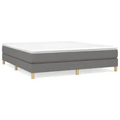 Vidaxl Posteljni okvir z vzmetmi temno siv 180x200 cm tkanina
