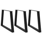 Vidaxl Noge za jedilno mizo v obliki črke V, 3 kosi, črne, 90 x (72-73,3) cm, jeklo