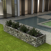 vidaXL Vrtno korito za rastline gabion jeklo 360x90x50 cm