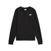 PUMA Essentials No. 1 Logo Crew Sweatshirt Women, Clothing, Black, L