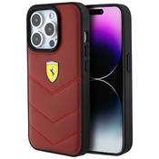 Ferrari FEHCP15LRDUR iPhone 15 Pro 6.1 red hardcase Leather Stitched Lines (FEHCP15LRDUR)