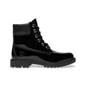 Timberland za ženske. TB0A43F8EL61 6-palčni usnjeni škornji Premium Vodoodporni črni (40 W), Črna, Ravna stran, Čip