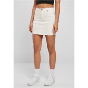 Womens Organic Stretch Denim Mini Skirt Grey White Raw