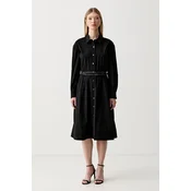 DKNY obleka A-kroja bombaž z elastanom