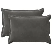 vidaXL Prevleka za blazino 2 pcs HOUTEN Temno siva 40 x 60 cm Žamet