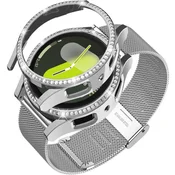 GS Milanski pašček + ovitek za Samsung Galaxy Watch 7 44mm, srebrn