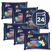 Vrečke FELIX Junior Fantastic, okusen izbor hran v želatini 24x85 g
