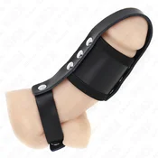 Leather penis cage ring coated
