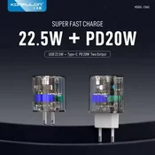 Kucni punjac KONFULON Joko C86Q PD 22.5W/ USB 3.0 22.5w sa kablom Type-C na iPhone Lightning beli 1m