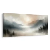 Slika tiha dolina v megli - 120x60