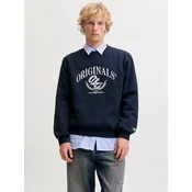 JACK & JONES Majica JORFREDERIKSBERG temno modra/bela