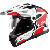 Enduro motociklisticka kaciga LS2 MX702 PIONEER II HILL bijelo-crvena