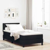 vidaXL vidaXL Postelja z vzmetnico z vzmetnico Črna 100 x 200 cm blago, (5000128373)