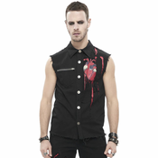 Moški telovnik DEVIL FASHION - Paper Cuts Printed Button Up Punk - SHT093