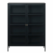 Črna vitrina Unique Furniture Carmel, višina 140 cm