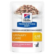 24 + 12 gratis! Hills Prescription Diet mokra mačja hrana 36 x 85 g - c/d Multicare Urinary Care z lososom