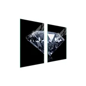 shumee ZAŠČITNA STEKLENA KROŽNIK ZA KUHINJO 65x52 DIAMOND
