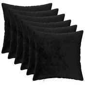 Vidaxl Prevleka za blazino 6 kos HEERLEN Črna 35 x 35 cm Flanel