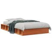 shumee vidaXL Posteljni okvir brez vzmetnice rjave barve 75x190 cm borovina