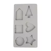 Rayher. Kalup iz slikona, Dekorativne oblike, 14.5x26x1cm, 6 oblik