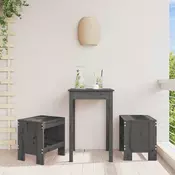 Vrtni stolci 2 kom sivi 40 x 36 x 45 cm od masivne borovine
