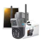 shumee Sončna zunanja panoramska/nagibna kamera GSM 4G LTE SIM 2 objektiva Vision 8MP 4K