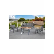 HANAH HOME Baštenska garnitura Nergiz 3+1+1 Dark Grey