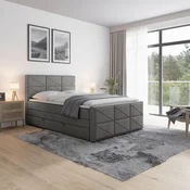 Livetastic BOXSPRING POSTELJA 140 cm  x 200 cm , les, kovina, umetna masa, tekstil antracit
