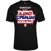 011Shop Muška majica kratkih rukava, Ajmo Srbija napadaj! EP 2024, Crna