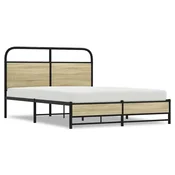 Vidaxl Posteljni okvir brez vzmetnice 135x190 cm sonoma hrast inž. les