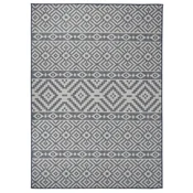 shumee vidaXL Zunanja preproga, ravno tkana, 120x170 cm, modre črte