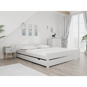 Postelja IKAROS DOUBLE 180 x 200 cm, bela Posteljno dno: Z lamelnim dnom, Vzmetnica: Vzmetnica Deluxe 10 cm
