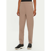 Calvin Klein Spodnji del trenirke Satin K20K207945 Bež Slim Fit