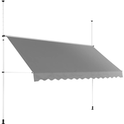 Rucna tenda - 2 - 3,1 m - 350 x 120 cm - UV otporna - antracit siva / bijela