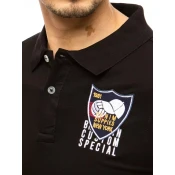 Embroidered Polo Shirt Black Dstreet