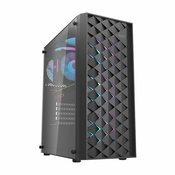 slomart darkflash dk351 računalniško ohišje + 4 ventilatorji (črno)
