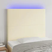 LED uzglavlje krem 80x5x118/128 cm od umjetne kože