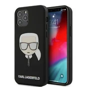 KARL LAGERFELD KLHCP12LGLBK za iPhone 12 Pro Max črna silikonska zaščita - Karl s Head Glitter Glasses
