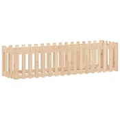 Vidaxl Vrtna visoka greda z ograjico 200x50x50 cm trdna borovina