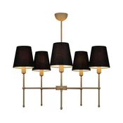 Luster na šipci MADELA 5xE14/40W/230V crna/bež
