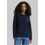 Womens ribbed knitted sweater navy