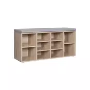 Songmics Klop za čevlje 10 predalov 104x30x48 cm rjava