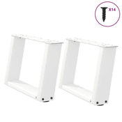 Noge za klub stolic U-oblik 2 kom Bijele 40 x (30-31) cm Celik