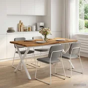 vidaXL Jedilna miza z naravno robom 160 x 90 x 75 cm Naravna